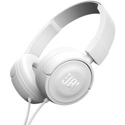 JBL T450 Extra Bass On-Ear Headphones with Mic (White)  