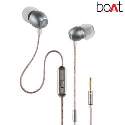 boAt BassHeads 300 In-Ear Headphones with Mic (Silver)  