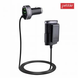 Pebble PCC41 4 USB Car Charger with Smart ID (Black)  