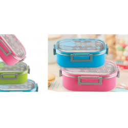 RECTANGLE STEEL LUNCH BOX + CONTAINER 980ML  