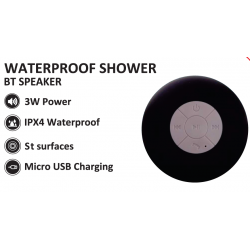 Zeno Water Resistant Bluetooth 3.0 Shower Speaker With Handsfree Speakerphone & Built-in Mic, Control Buttons and Dedicated Suction Cup  